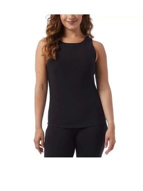32 Degrees Black Sleeveless Ribbed Tank Top